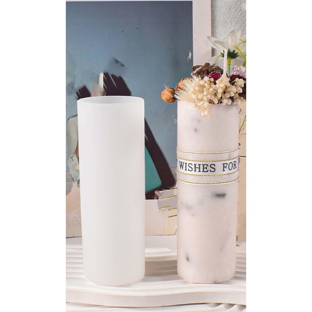 2 Pack 6 Inch Cylinder Candle Mold Pillar Candle Molds Taper - Resin Casting Sil